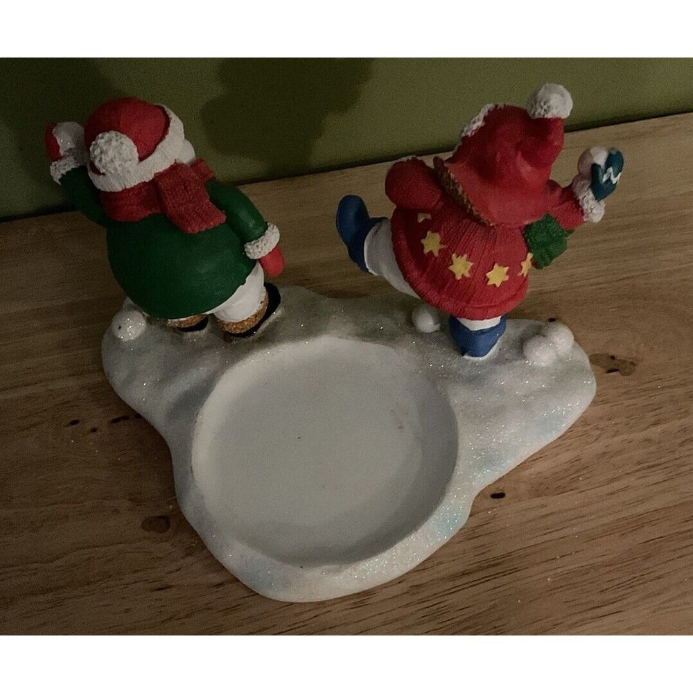Yankee Candle Snowball Fight Snowmen Candle Holder Retired‎ No Chips Or Cracks - Picture 3 of 9